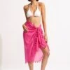 Cotton Gauze Sarong - Fuchsia Rose -Fashion Swimwear Store 52965 SG FuchsiaRos 3