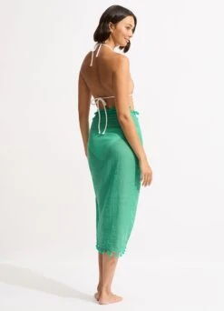 Cotton Gauze Sarong - Jade -Fashion Swimwear Store 52965 SG Jade 5