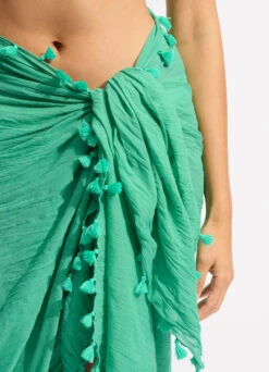 Cotton Gauze Sarong - Jade -Fashion Swimwear Store 52965 SG Jade 6