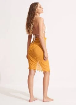 Cotton Gauze Sarong - Rockmelon -Fashion Swimwear Store 52965 SG Rockmelon 5