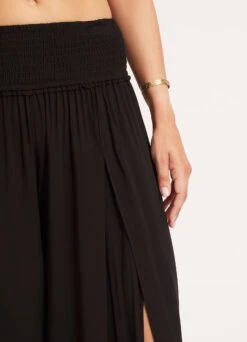 Shirred Waist Wrap Pant - Black 12 Shirred Waist Wrap Pant - Black -Fashion Swimwear Store 53341 PA Black 5