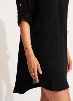 Essential Cover Up - Black -Fashion Swimwear Store 54020 CU Black 4