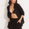 Classic Beach Shirt - Black -Fashion Swimwear Store 54027 TO Black 1