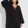 Harbour Linen Cover Up - Black -Fashion Swimwear Store 54352 CU Black 1