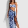Modern Marina Pareo Sarong - Marina Blue