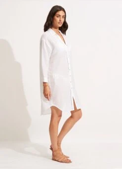 Longshore Cover Up - White 9 Longshore Cover Up - White -Fashion Swimwear Store 54526 CU White 3