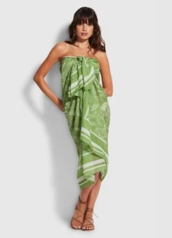 Folklore Pareo - Green Tea -Fashion Swimwear Store 54602 SG Green 20Tea 3