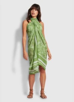 Folklore Pareo - Green Tea -Fashion Swimwear Store 54602 SG Green 20Tea 4