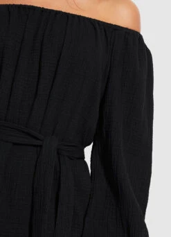 Double Cloth Summer Cover Up - Black -Fashion Swimwear Store 54607 CU Black 6