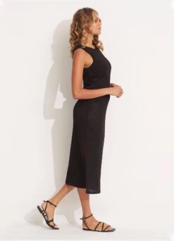 Dreamcatcher Crochet Cover Up Slip Dress - Black -Fashion Swimwear Store 54610 CU Black 4