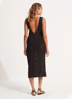 Dreamcatcher Crochet Cover Up Slip Dress - Black -Fashion Swimwear Store 54610 CU Black 5