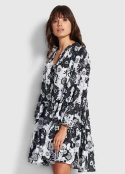 Summer Of Love Tiered Dress - Black 9 Summer Of Love Tiered Dress - Black -Fashion Swimwear Store 54613 DR Black 3