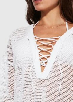 Crochet Cover Up - White -Fashion Swimwear Store 54630 CU White 7