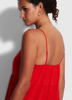 Weekend Tier Dress - Mandarin Red -Fashion Swimwear Store 54663 DR MandarinRe 4