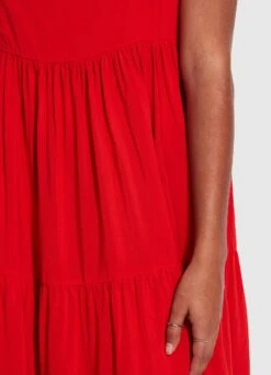 Weekend Tier Dress - Mandarin Red -Fashion Swimwear Store 54663 DR MandarinRe 6
