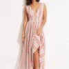 Textured Gingham Maxi Dress - Lilac -Fashion Swimwear Store 54678 DR Lilac 1