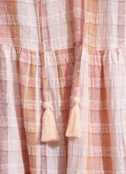 Textured Gingham Tiered Dress - Lilac -Fashion Swimwear Store 54679 DR Lilac 5