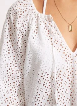 Broderie Anglaise Cover Up - White -Fashion Swimwear Store 54700 CU White 5