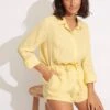 Linen Playsuit - Lemon -Fashion Swimwear Store 54701 PS Lemon 1