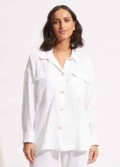 Harvest Shirt Jacket - White