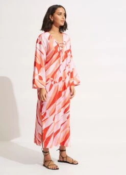 Poolside Maxi Cover Up - Chintz Pink -Fashion Swimwear Store 54724 CU ChintzPin 3