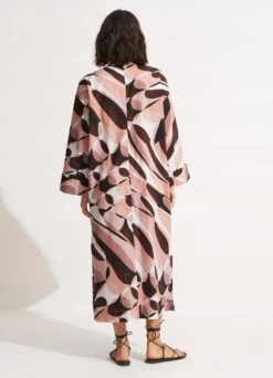 Poolside Maxi Cover Up - Sepia -Fashion Swimwear Store 54724 CU Sepia 3