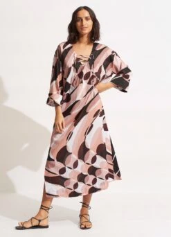 Poolside Maxi Cover Up - Sepia -Fashion Swimwear Store 54724 CU Sepia 5