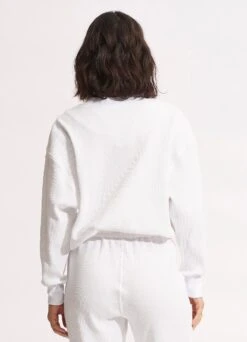 Waffle Sweat Top - White -Fashion Swimwear Store 54725 TO White 4