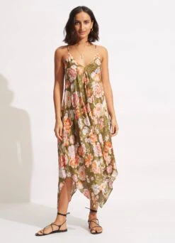 Paradise Garden Scarf Dress - Avocado -Fashion Swimwear Store 54730 DR Avocado 3
