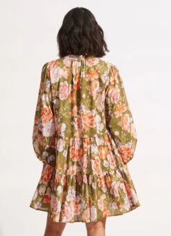 Paradise Garden Tiered Dress - Avocado -Fashion Swimwear Store 54731 DR Avocado 4