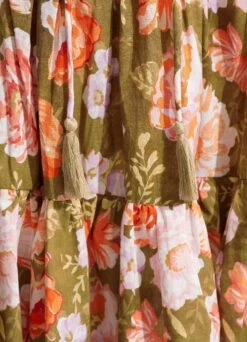 Paradise Garden Tiered Dress - Avocado -Fashion Swimwear Store 54731 DR Avocado 5