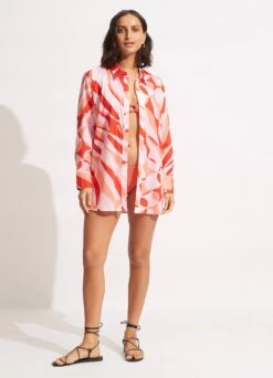Poolside Shirt - Chintz Pink -Fashion Swimwear Store 54732 TO ChintzPin 3