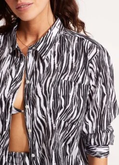 Zahara Resort Shirt - Black -Fashion Swimwear Store 54746 TO Black 5