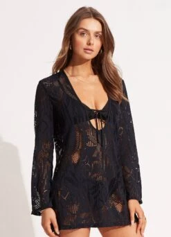 Islands Kaftan - Black -Fashion Swimwear Store 54748 KA Black 3