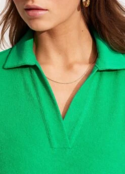 Terry Polo Top - Green -Fashion Swimwear Store 54760 TO Green 5