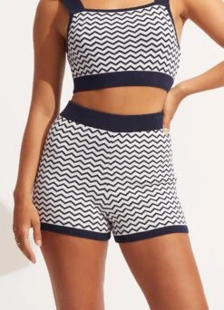 Sienna Knit Short - White -Fashion Swimwear Store 54776 KN White 3