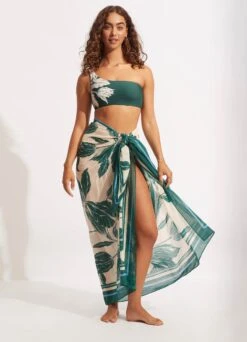 Fleur De Bloom Pareo - Evergreen -Fashion Swimwear Store 54783 SG Evergreen 2
