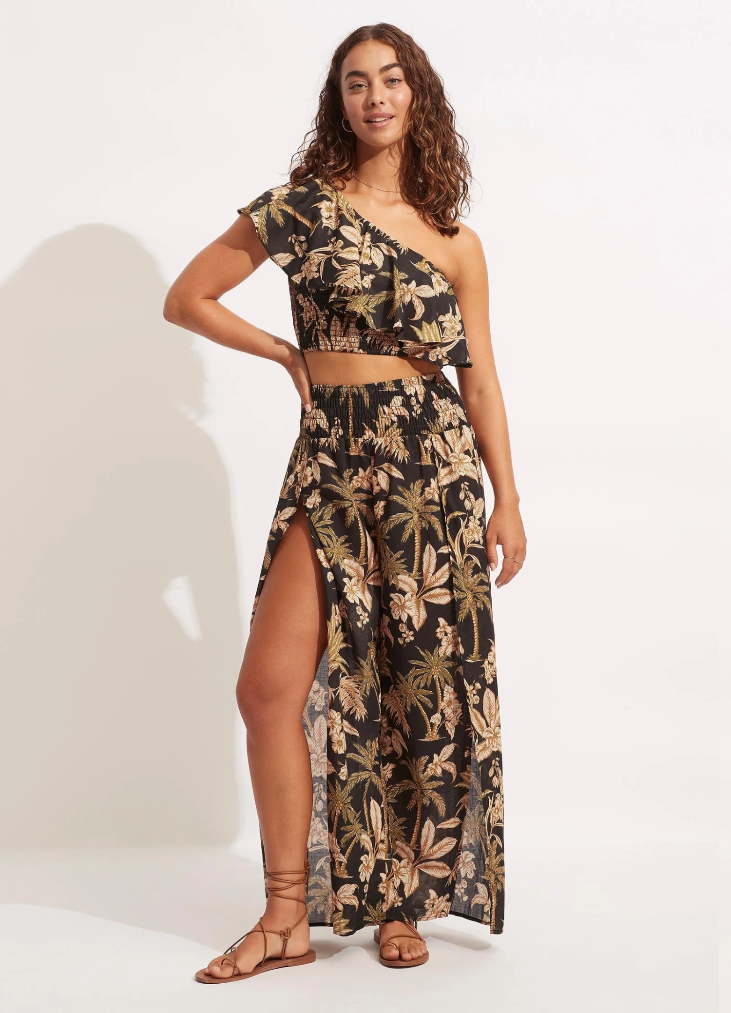 Castaway Shirring Pant - Black 3 Castaway Shirring Pant - Black