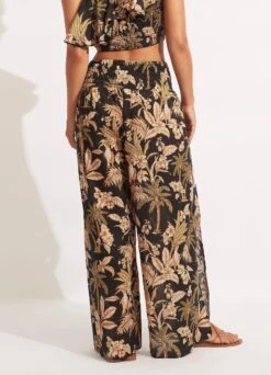 Castaway Shirring Pant - Black 11 Castaway Shirring Pant - Black -Fashion Swimwear Store 54796 PA Black 4