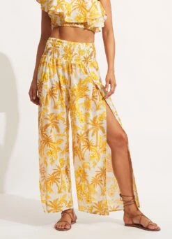 Castaway Shirring Pant - Tuscan Sun -Fashion Swimwear Store 54796 PA Tuscan 20Sun 3