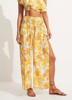 Castaway Shirring Pant - Tuscan Sun -Fashion Swimwear Store 54796 PA Tuscan 20Sun 4