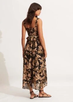 Castaway Shirring Dress - Black -Fashion Swimwear Store 54798 DR Black 5