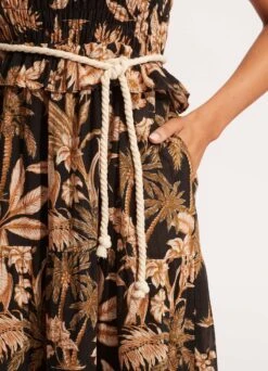 Castaway Shirring Dress - Black -Fashion Swimwear Store 54798 DR Black 6