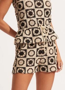 Crochet Short - Black/Natural -Fashion Swimwear Store 54812 SH Black 21Natu 3