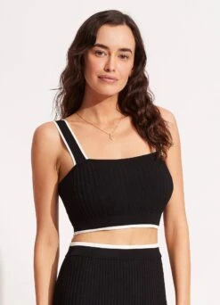 Coral Knit Top - Black -Fashion Swimwear Store 54813 KN Black 3