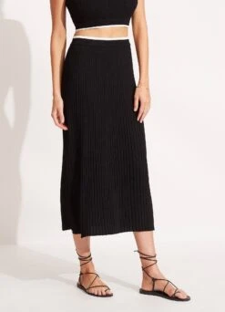 Coral Knit Skirt - Black -Fashion Swimwear Store 54814 KN Black 3