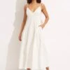 Poplin Maxi Dress - White -Fashion Swimwear Store 54817 DR White 1