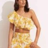 Castaway One Shoulder Top - Tuscan Sun -Fashion Swimwear Store 54834 TO Tuscan 20Sun 1