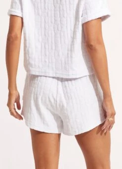 Capri Terry Short - White -Fashion Swimwear Store 54839 SH White 4