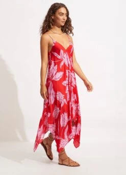 Fleur De Bloom Scarf Dress - Chilli -Fashion Swimwear Store 54841 DR Chilli 3
